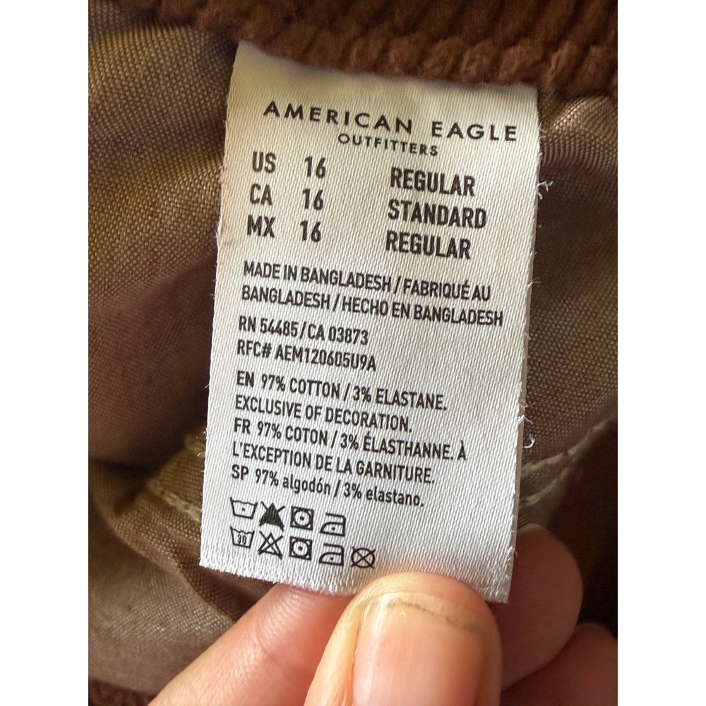Brown Corduroy Mini Skirt Super Hi-Rise A-Line Button Front‎ 16 90s Inspired - Picture 3 of 6